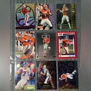 🏈 John Elway NFL National Football League Sports Trading Cards, Qty 9, Lot #2